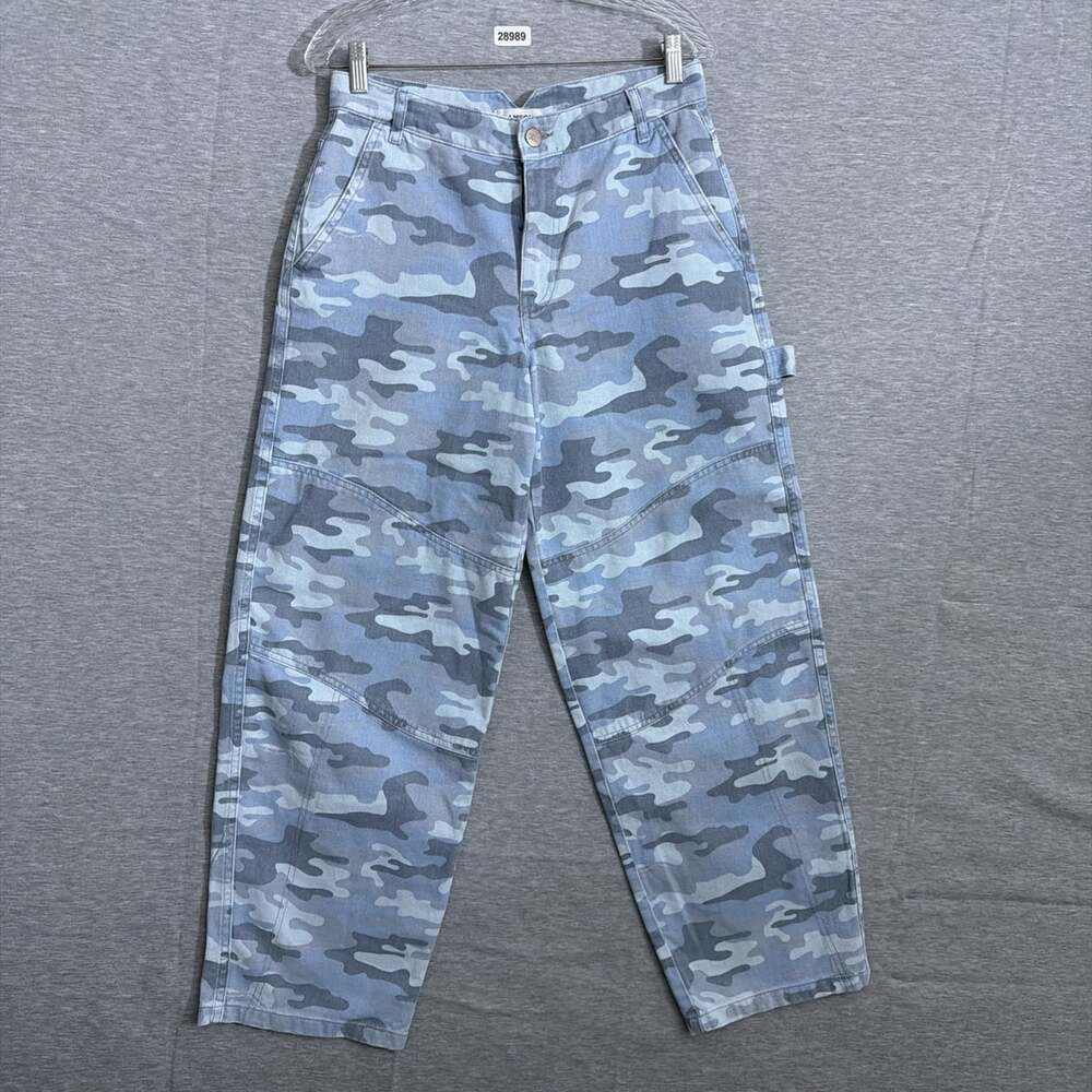 Damson Madder Women's 10 Blue Camo Print High Rise Carpenter Drew Jeans